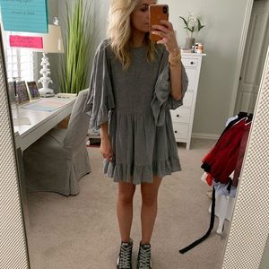 Grey ruffle dress